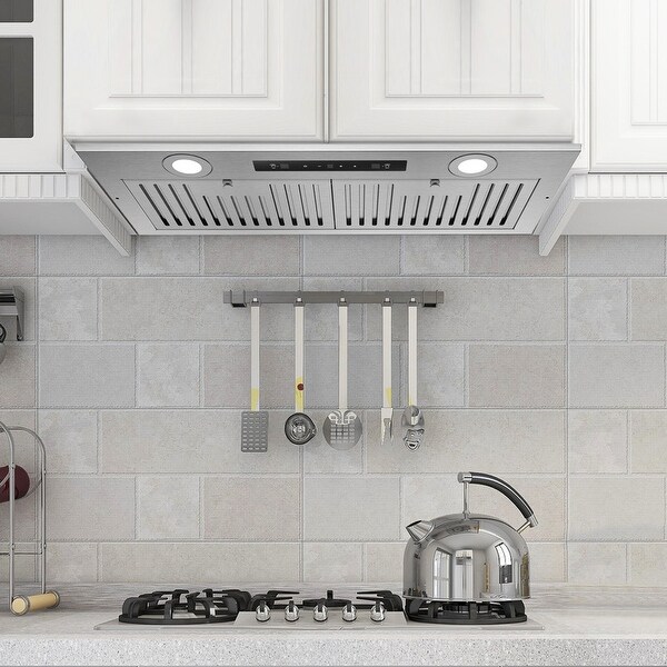 27.5'' Insert Stainless Steel Single Motor Range Hood with LED Screen Finger Touch Control