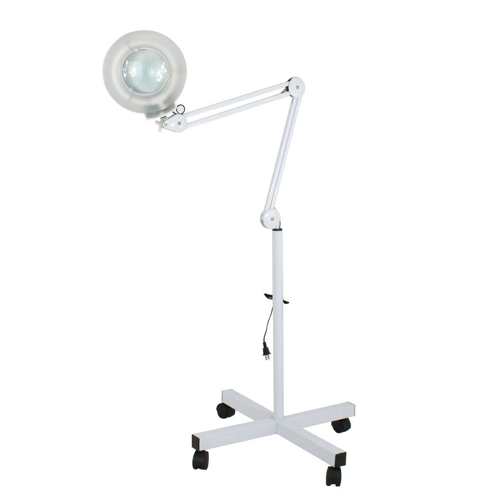 Zeny 5X Magnifying Lamp Professional Magnifier Glass Floor Lamp with Rolling Stand Adjustable Arm