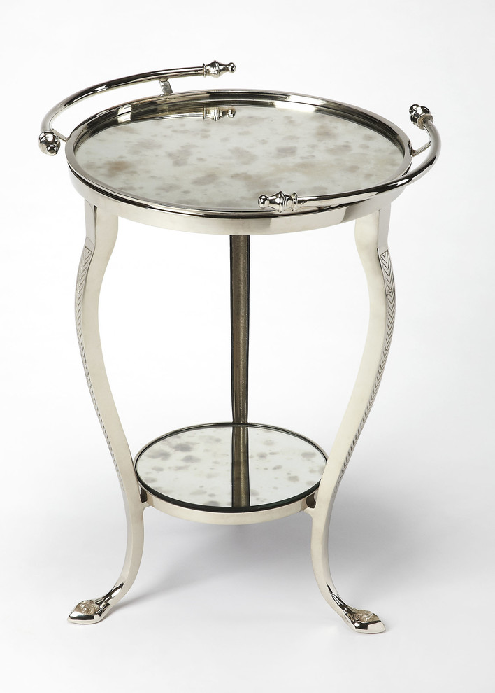 Butler Viola Metal  ampMirror End Table   Traditional   Side Tables And End Tables   by HedgeApple  Houzz