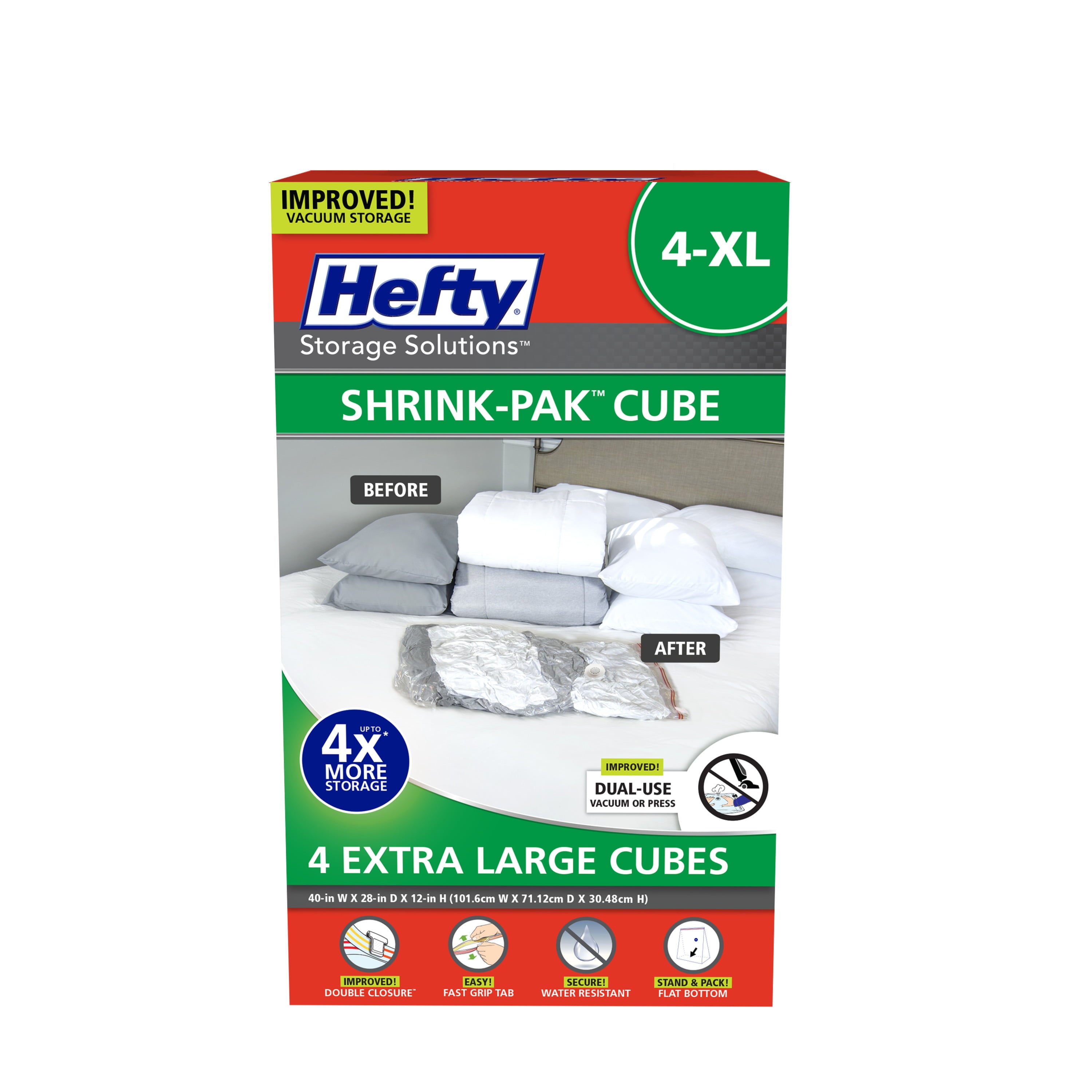 Hefty SHRINK-PAK 4 XL Vacuum Storage Cubes