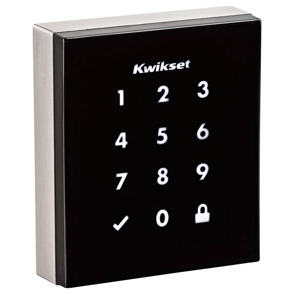 Kwikset Obsidian Satin Nickel Keyless Keypad Electronic Touchscreen Deadbolt Featuring Z-Wave Technology 954OBNZW50015SM