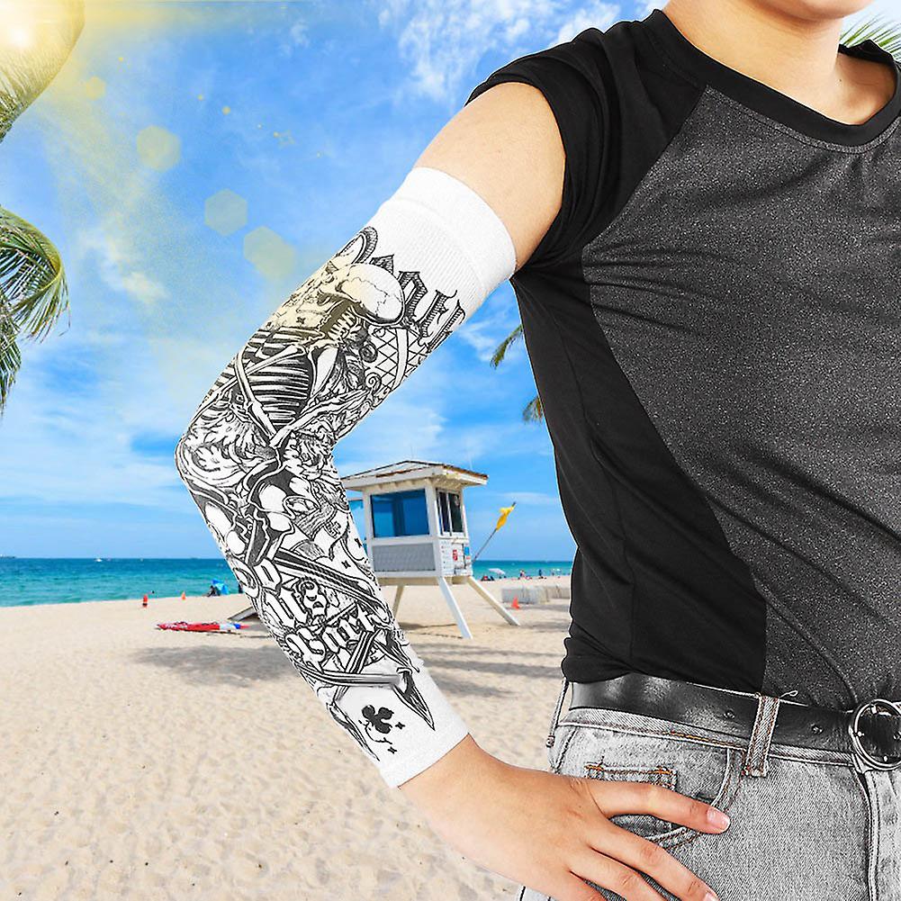 1 Pairs Arm Sleeves For Sun Protection， Cooling Sleeves Uv Sleeve Sports Half Finger Sleeves With Thumb Hole For Cycling， Fishing， Hiking， Driving[f]