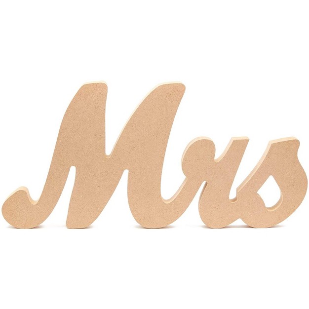 Bright Creations Unfinished Wood 5 9 inch Mr amp Mrs Sign Freestanding Letters For Wedding Table Decor