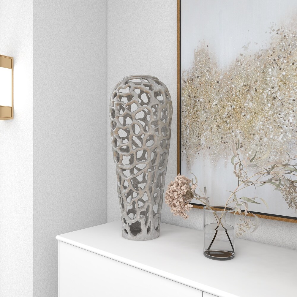 Contemporary Abstract Sculpture Silver and Gold Metal Vase Collection