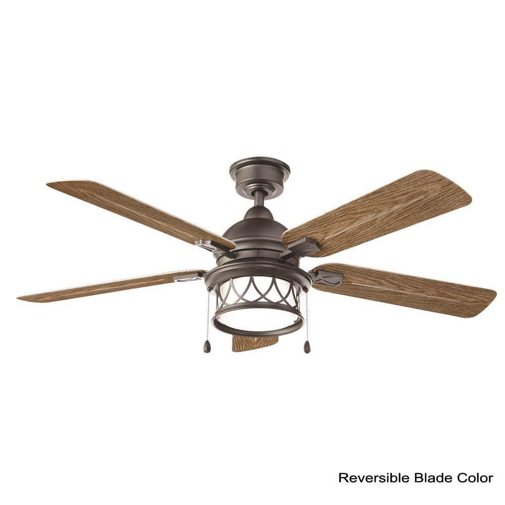 Home Decorators Collection Artshire 52 in Integrated LED IndoorOutdoor Natural Iron Ceiling Fan with Light Kit