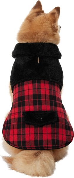 Frisco Mediumweight Plaid Faux Fur Dog and Cat Jacket