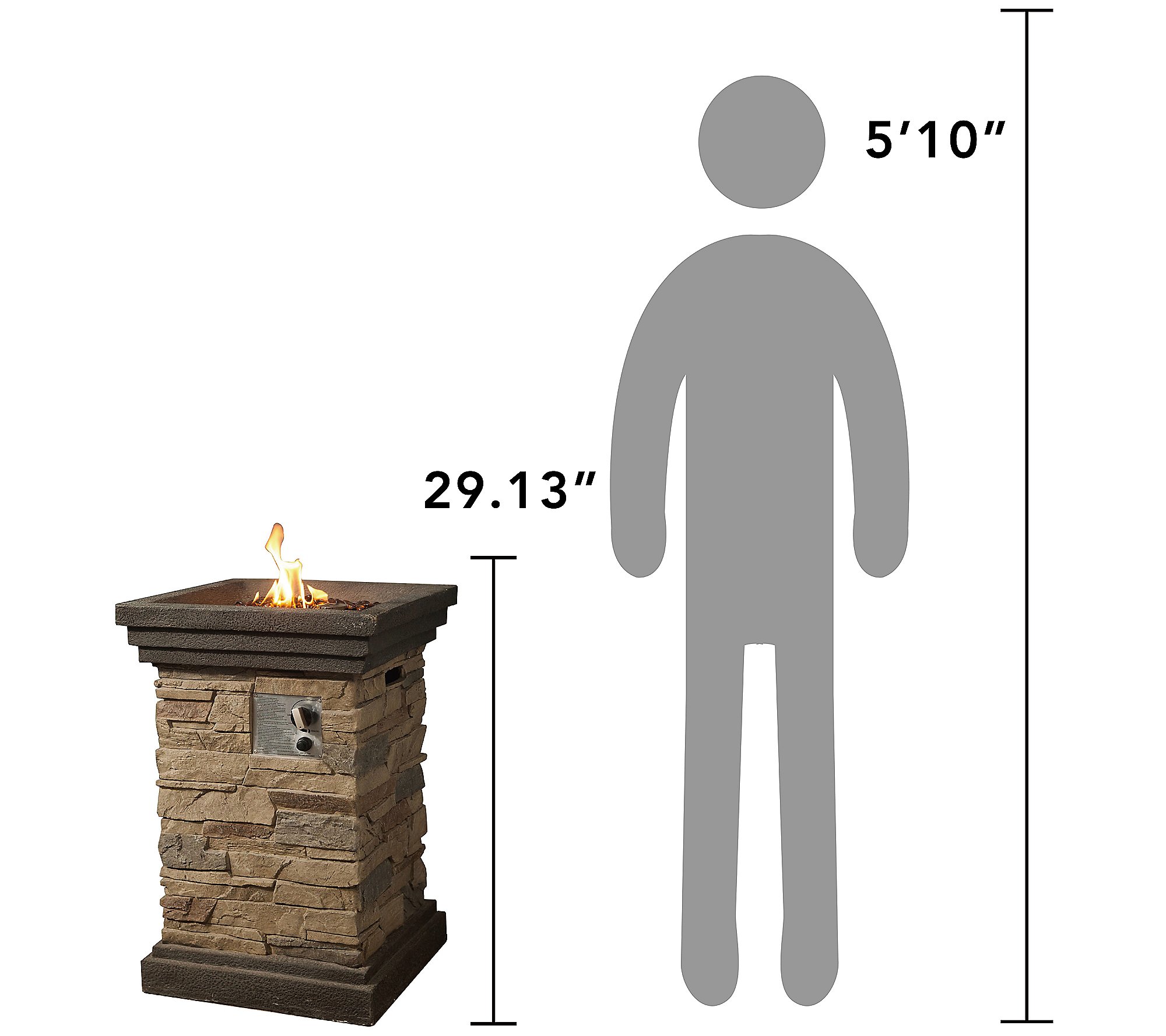 Teamson Home 20 Square Column Gas Fire Pit