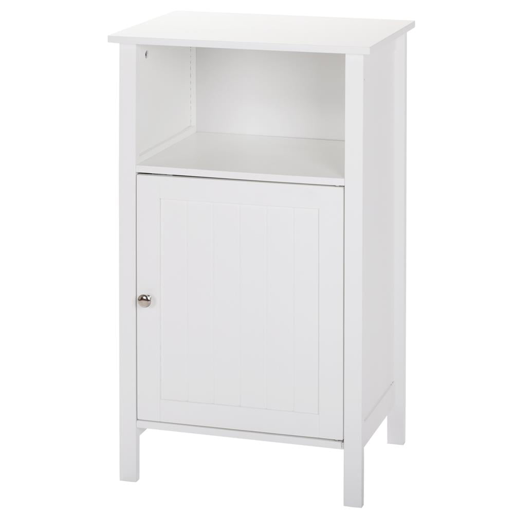 Ktaxon Wooden Bathroom Floor Cabinet, Freestanding Storage Cabinet with Cupboard and Open Shelf for Home, White