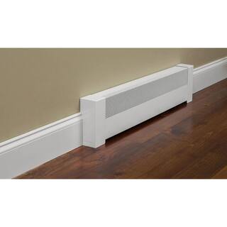 Baseboarders Basic Series 5 ft. Galvanized Steel Easy Slip-On Baseboard Heater Cover Left and Right Endcaps [1] Cover [2] Endcaps BC001-60-EC004 SET-WHT