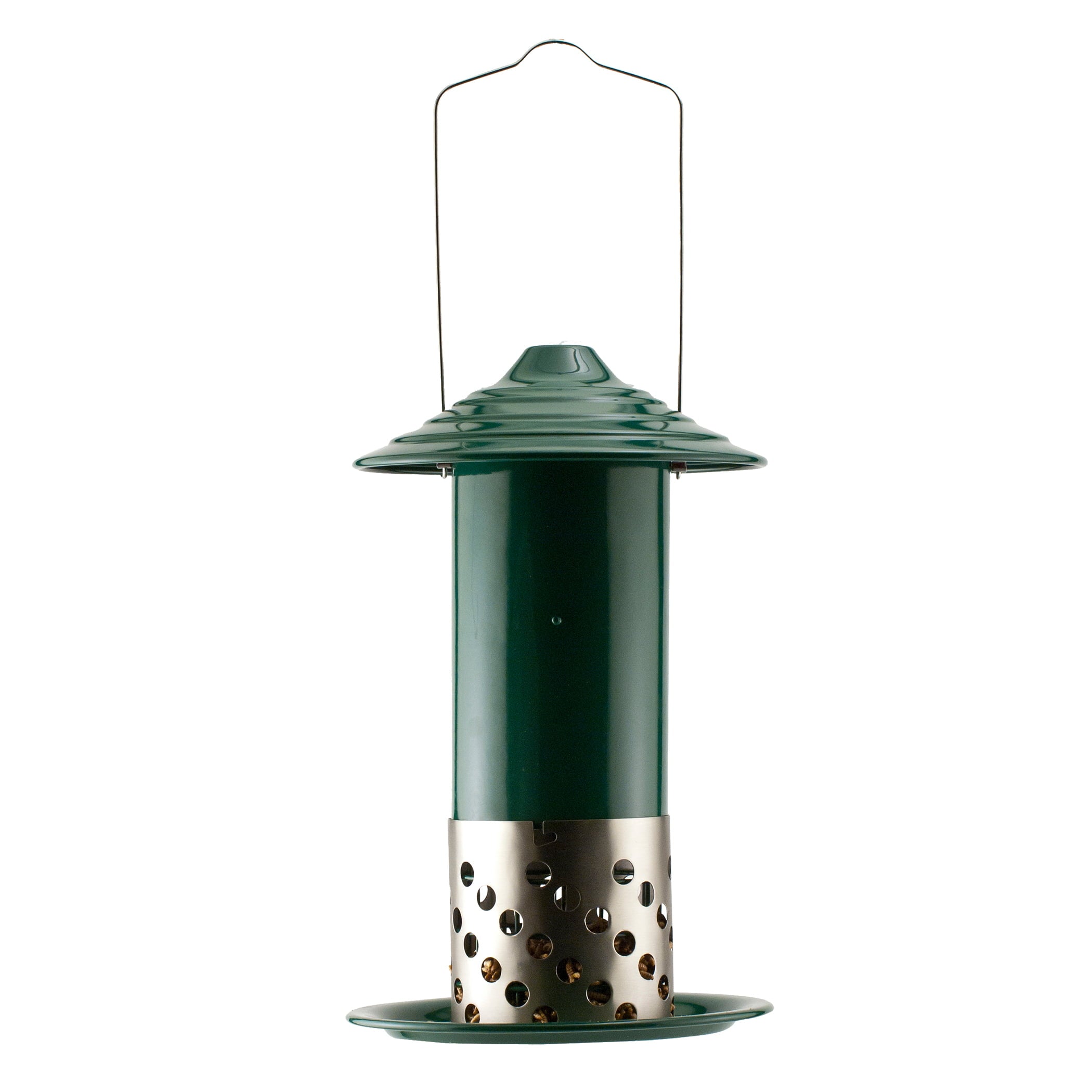 Panacea Products Metal Wild Bird  Tube Feeder， Green-1 lb Capacity