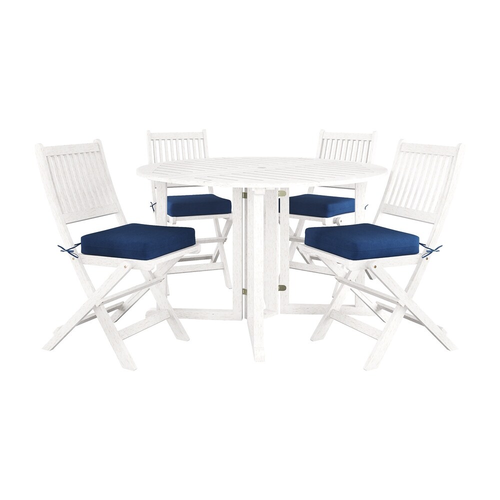CorLiving Miramar Natural Hardwood Outdoor Folding Dining Set  5pc