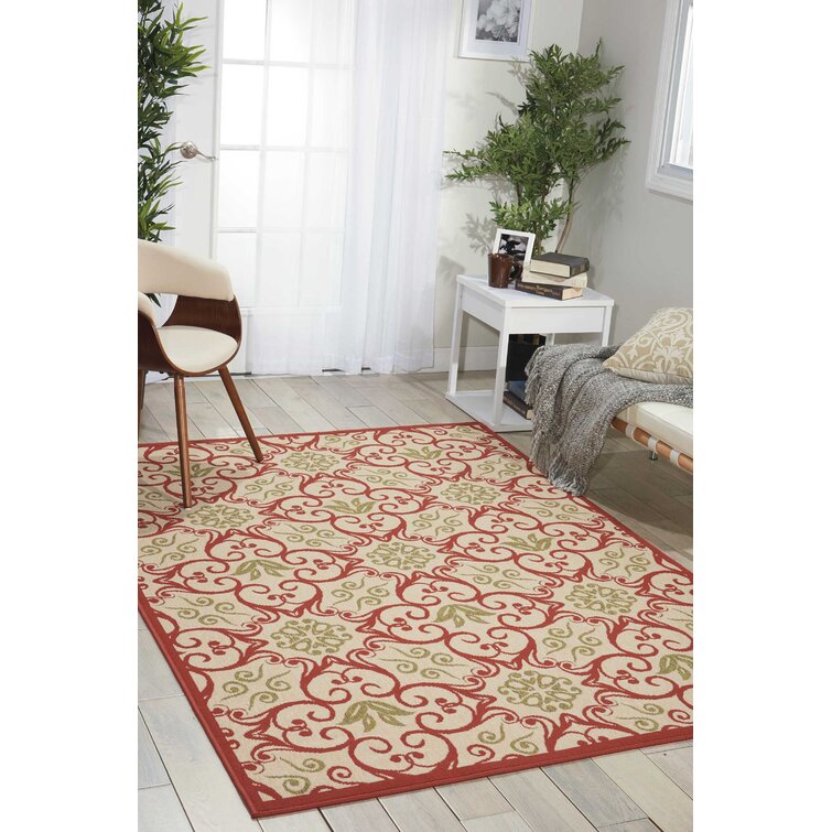 Adelene Navy Blue/Beige Indoor/Outdoor Rug