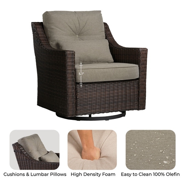 Murphy Outdoor Wicker Patio Furniture Swivel Glider Chair