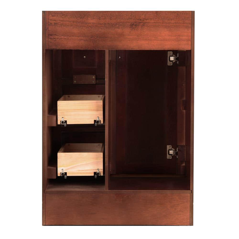 Home Decorators Collection Naples 24 in W Bath Vanity Cabinet Only in Tobacco with Right Hand Drawers