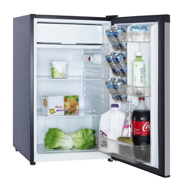 Impecca 4 4 Cu Ft Single Door Mini Refrigerators With Full width Soft Freezer Stainless Steel