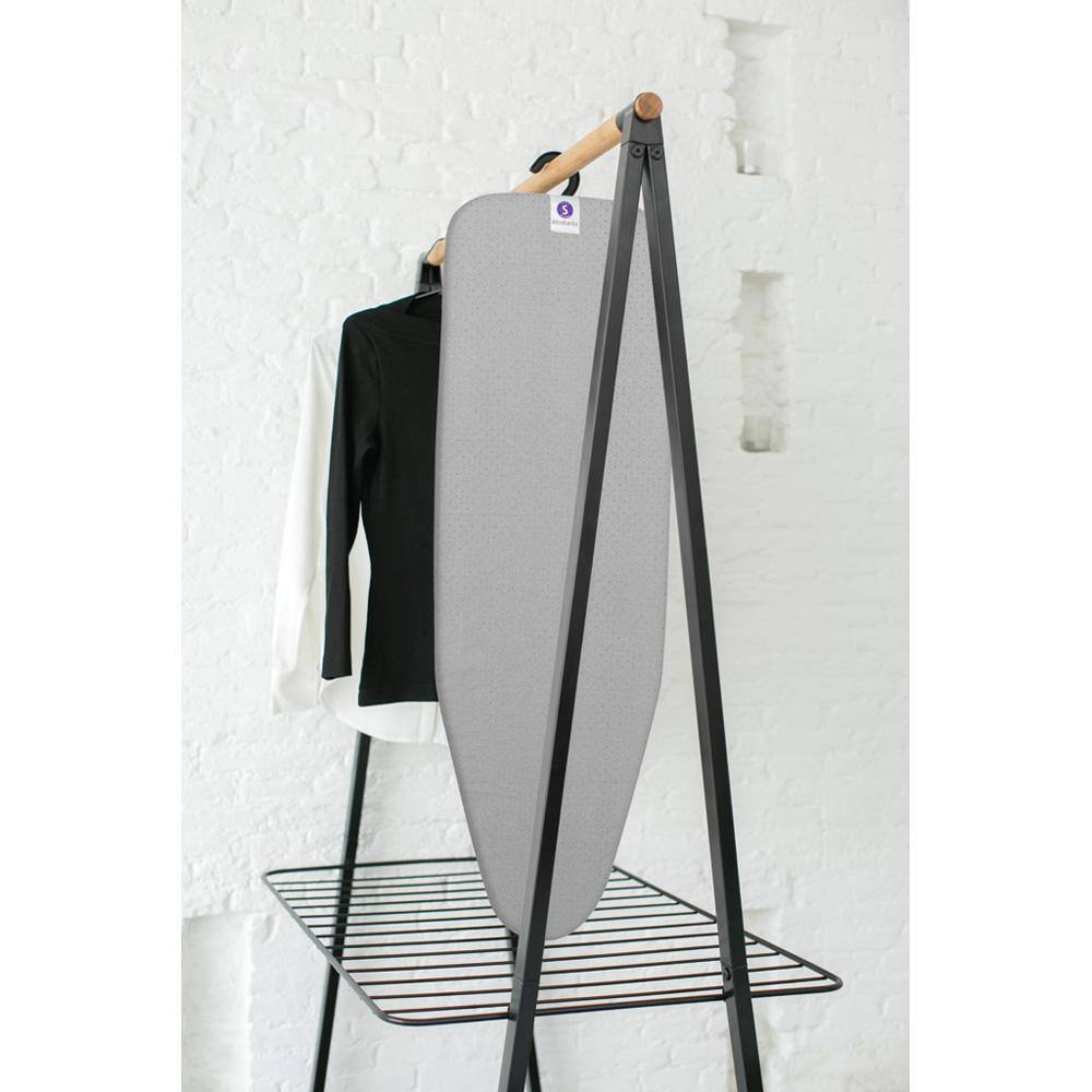 Brabantia Tabletop Ironing Board S 37 x 12 in with Collapsable Legs and Storage Hook with Metalized Cover and Black Frame 127663