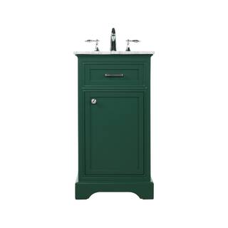 Simply Living 19 in. W x 19 in. D x 35 in. H Bath Vanity in Green with Carrara White Marble Top SL45057GN