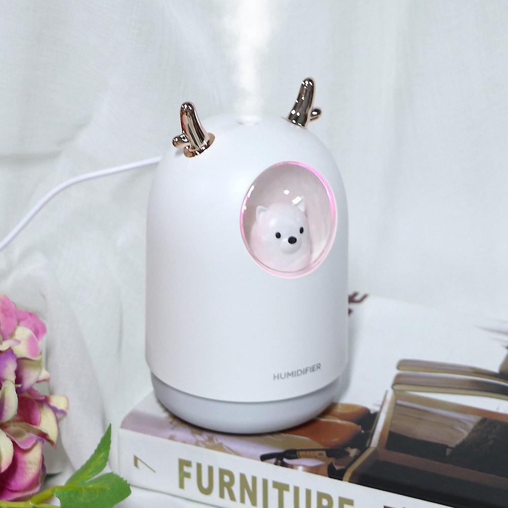 Desktop Portable Usb Mini Humidifier Diffuser Office Silent Air Mist Purifier With Lightswhite