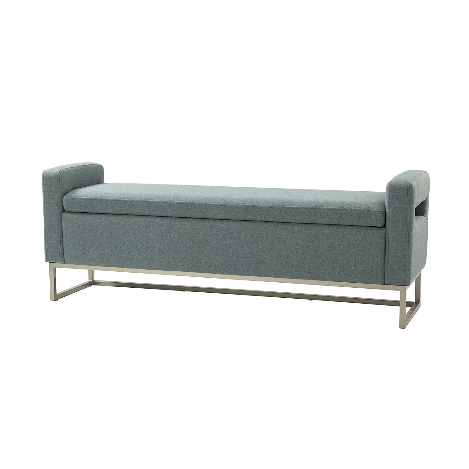 14 Karat Home Storage Bench, Upholstered Entryway Bench for Bedroom Living Room, Blue