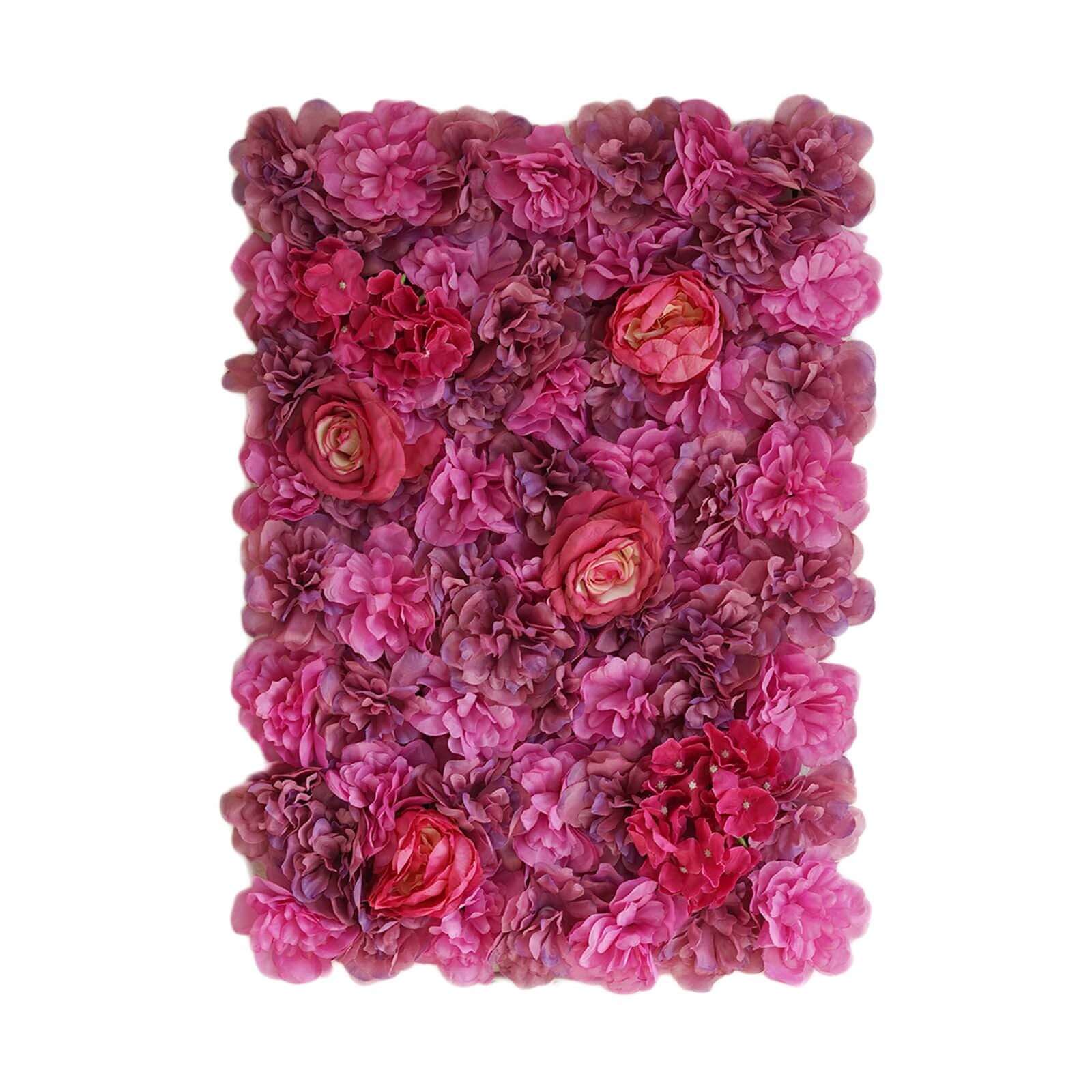 Violet/Purple UV Protected Assorted Flower Wall Mat Backdrop 4 Artificial Panels 13 Sq ft.