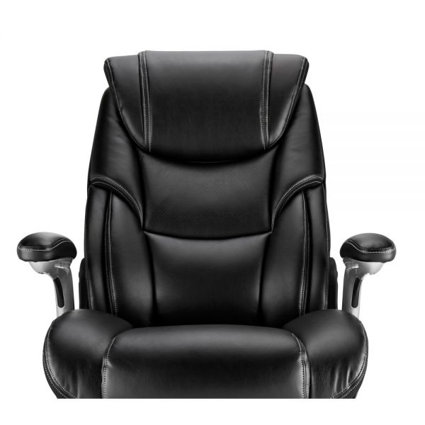 Torval Big and Tall Bonded Leather High-Back Computer Chair， Black/Silver， BIFMA Certified