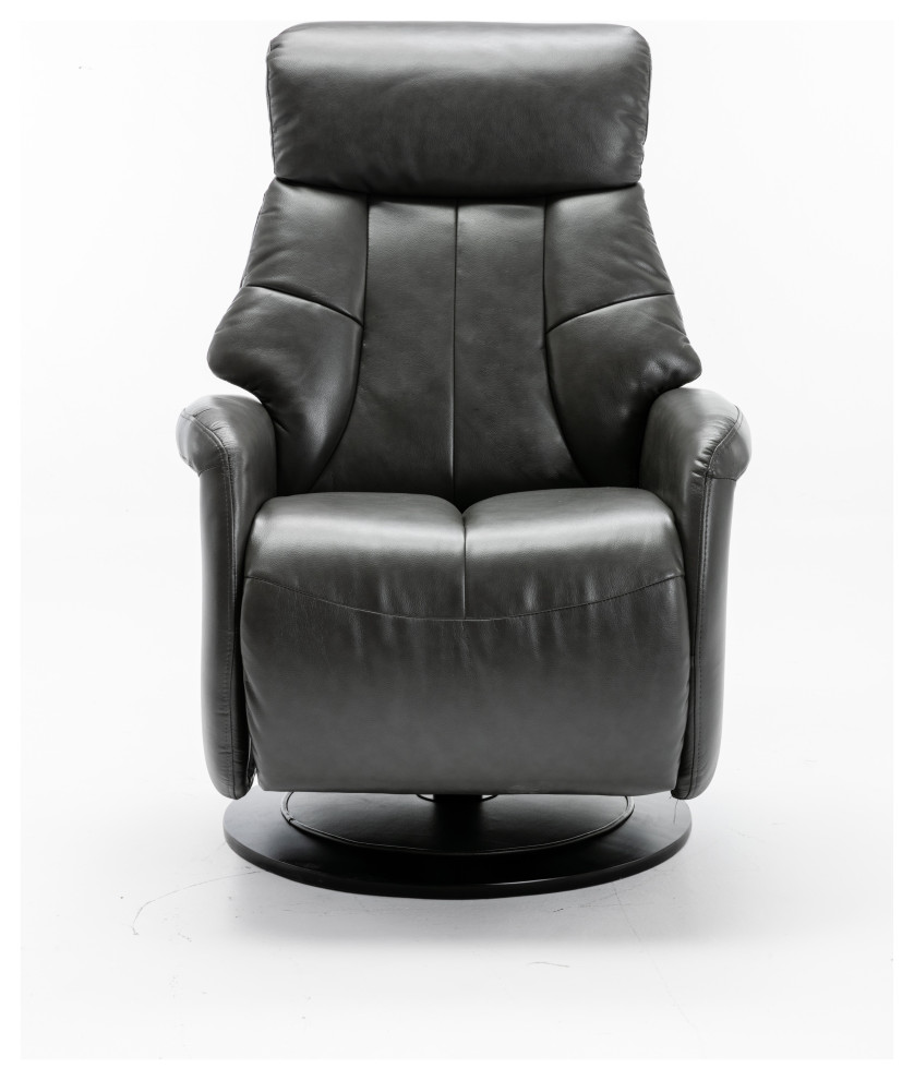 Orleans Recliner  Charcoal Air Leather   Contemporary   Recliner Chairs   by Progressive Furniture  Houzz