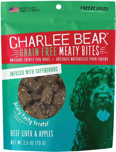 Charlee Bear Meaty Bites Beef Liver and Apples Grain-Free Freeze-Dried Dog Treats