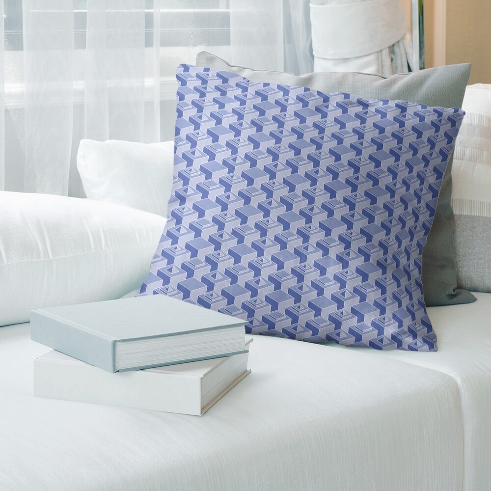 Cool Tones Classic Skyscrapers Pattern Throw Pillow