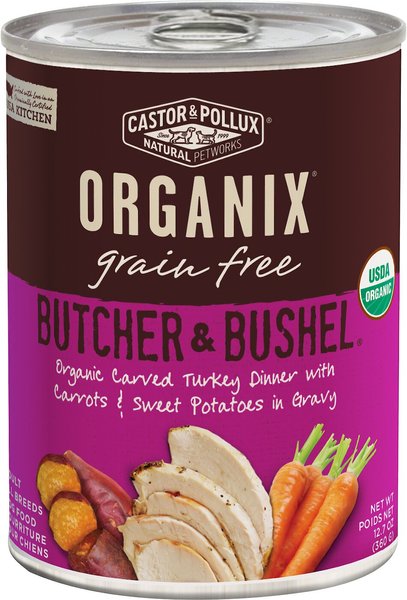 Castor and Pollux Organix Grain-Free Butcher and Bushel Organic Carved Turkey Dinner in Gravy Adult Canned Dog Food