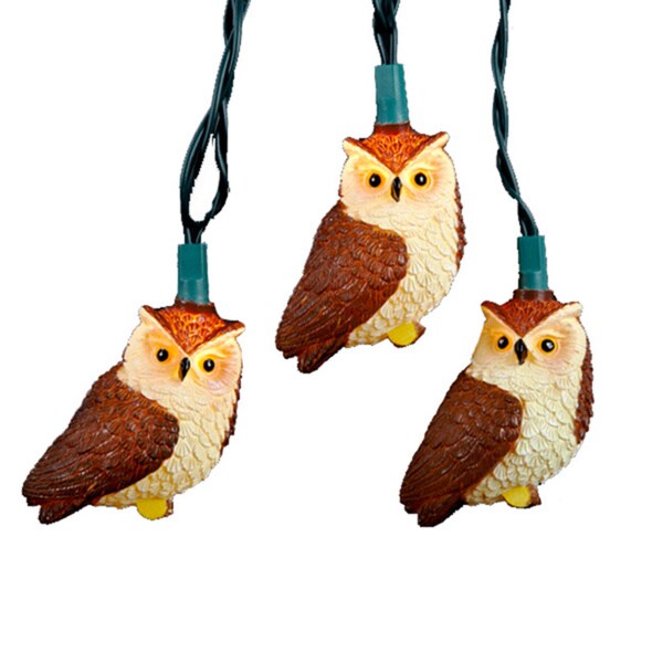 Kurt Adler 10Light Brown Owl Light Set