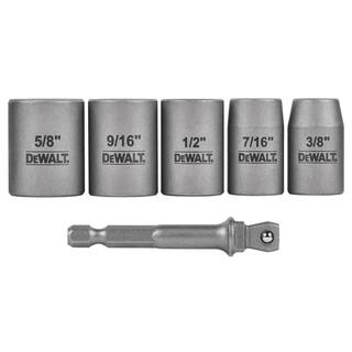 DW MAX Impact 38 in. Carbon Steel Drive Socket Set (6-Piece) with 14 in. Adapter DWASFSMI6