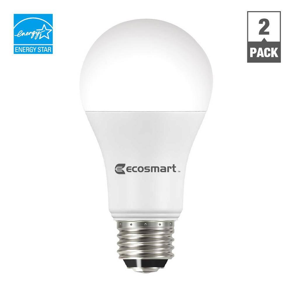 EcoSmart 4060100-Watt Equivalent A19 Energy Star 3-Way LED Light Bulb Soft White (2-Pack) A7A19A100WESP01