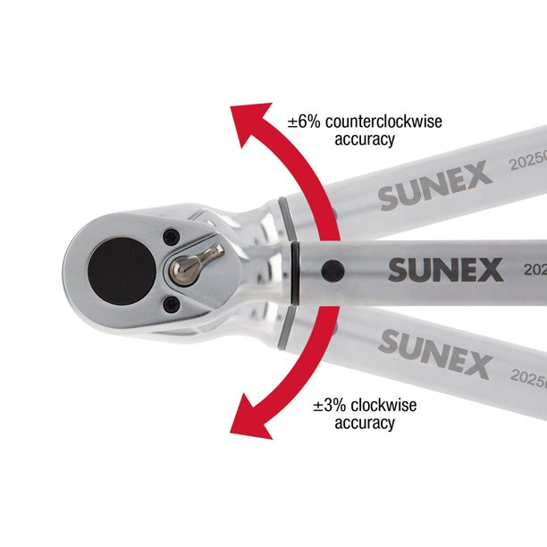 Sunex Tools 20250 - 1/2 Drive 30-250 Foot-LB 48 Tooth Torque Wrench