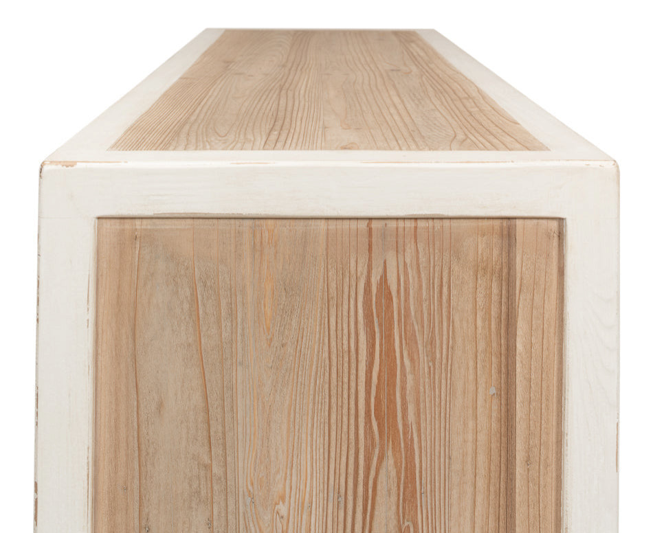 Connor Center Drawer Console Table With Storage 2 Tone Wood   Transitional   Console Tables   by Sideboards and Things  Houzz