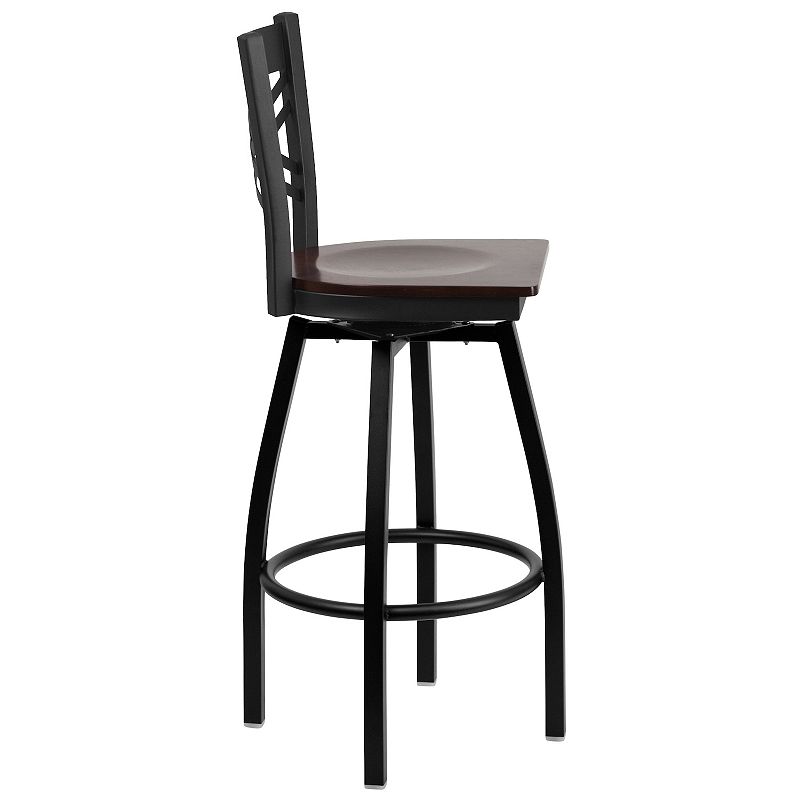 Flash Furniture Hercules Series Black ''X'' Back Swivel Metal Barstool