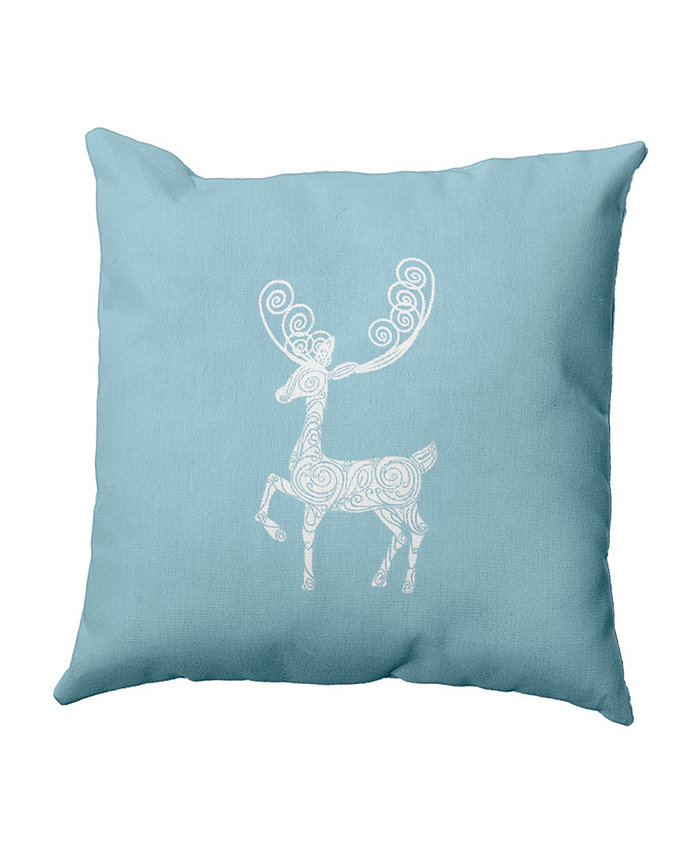 E by Design 16 Inch Light Blue Decorative Christmas Throw Pillow