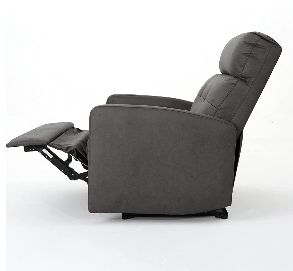 Contemporary 2 Seater Recliner  Cushioned Seat With Deep Tufted Back  Slate   Contemporary   Recliner Chairs   by Declusia  Houzz