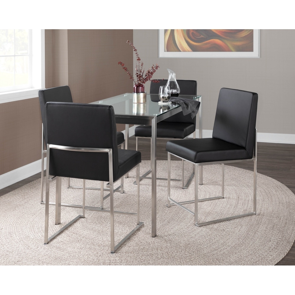 Silver Orchid Forrest High Back Stainless Steel Dining Chair   Set of 2   N/A