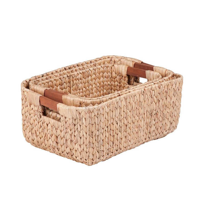 Honey-Can-Do 3-piece Rectangular Woven Nesting Basket Set