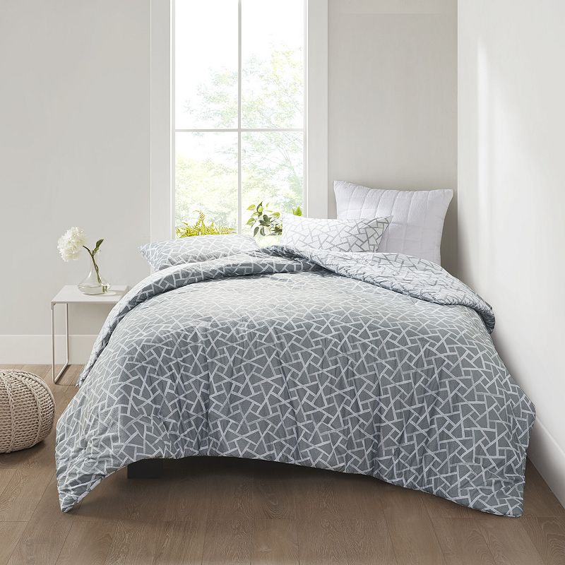 N Natori Soho Geo Oversized Reversible Duvet Cover Set With Shams