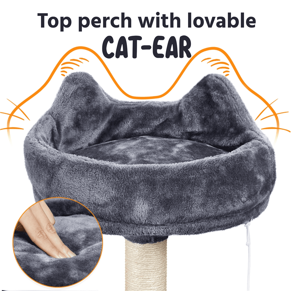 SmileMart 76"H Large Multilevel Cat Tree Tower with Condos and Perches, Dark Gray