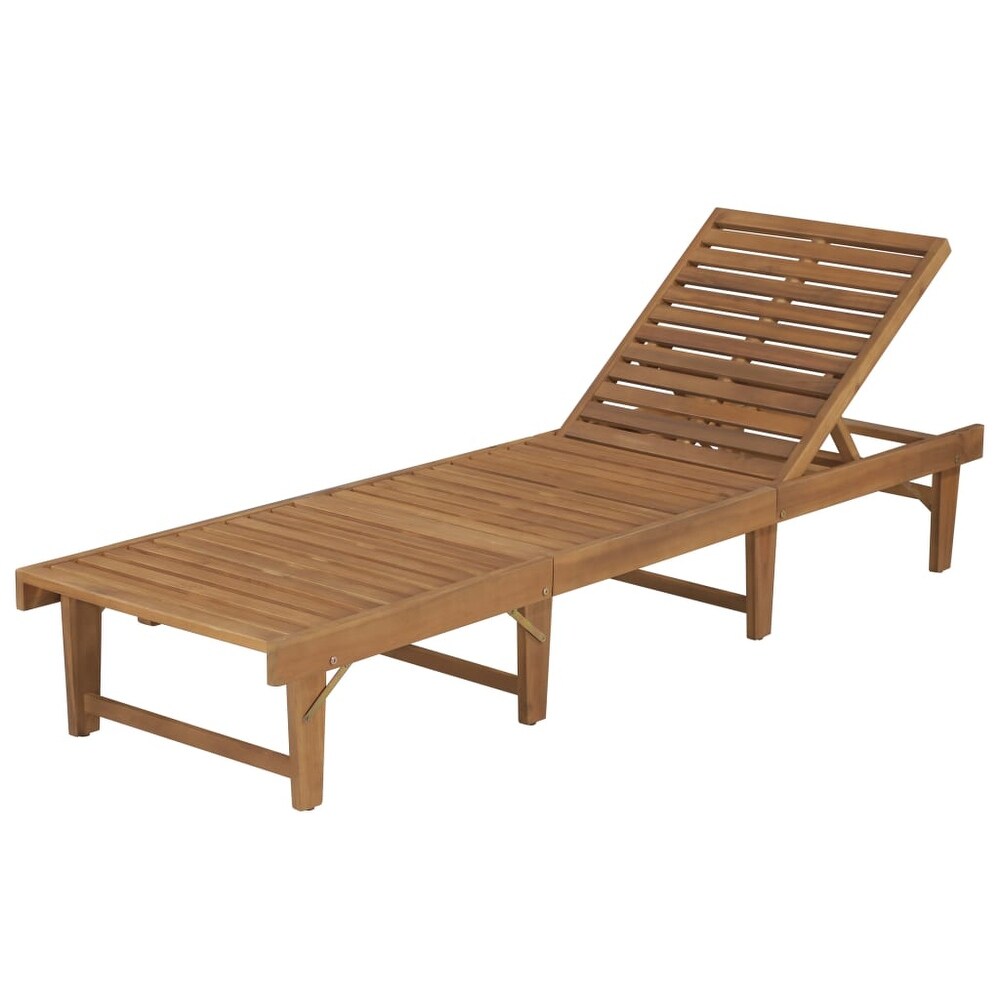 vidaXL Folding Sun Lounger Solid Acacia Wood   78.7\