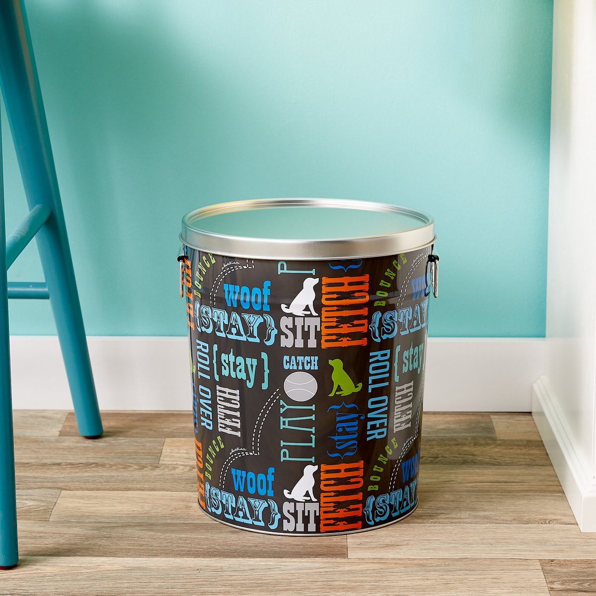 Paw Prints Pet Food Storage Bin， Word Design