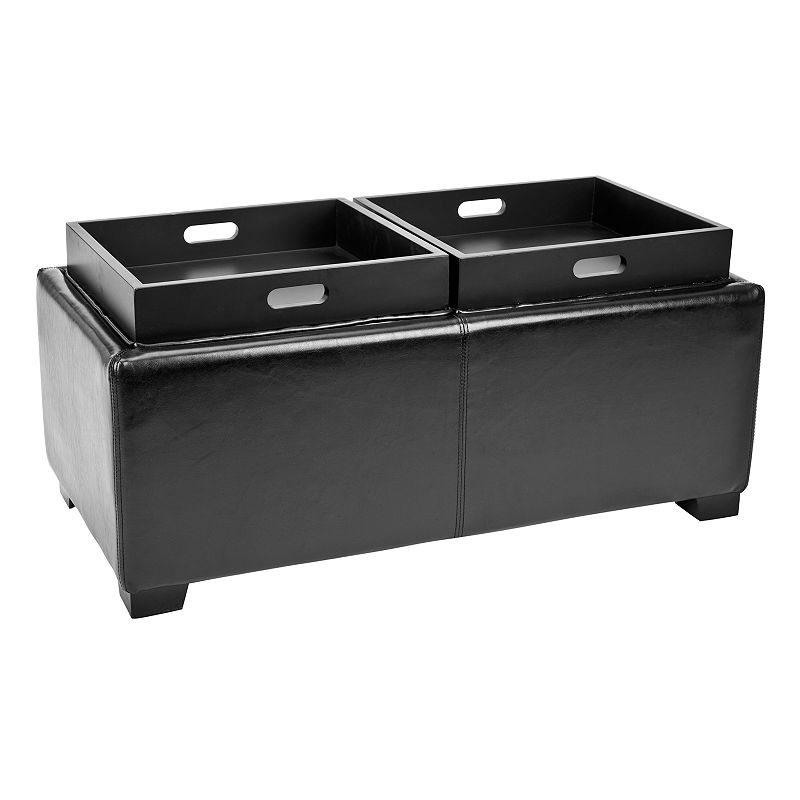 Safavieh Harrison Double Tray Storage Ottoman