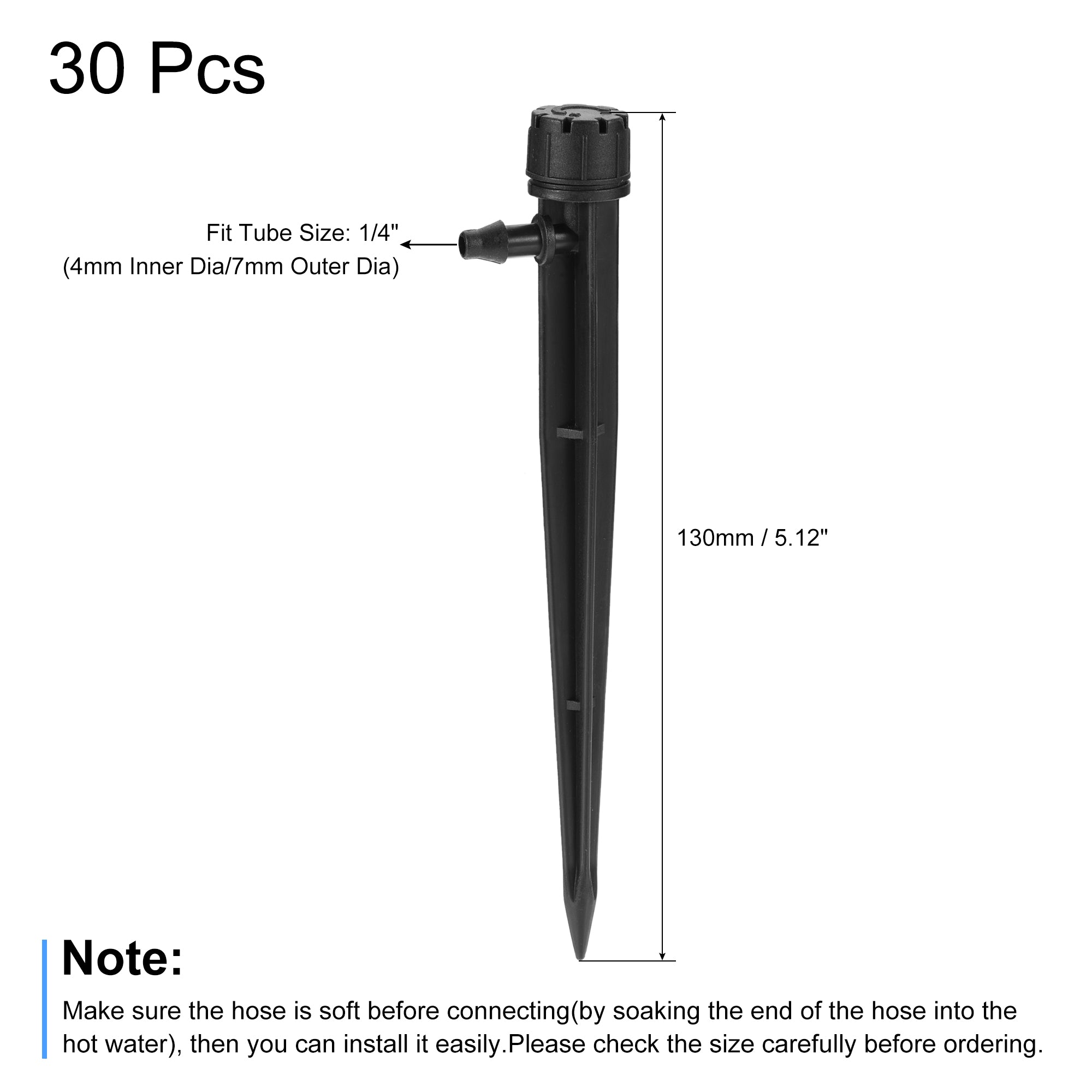 Uxcell 8 Holes Adjustable 360 Degree Drip Emitters for 1/4