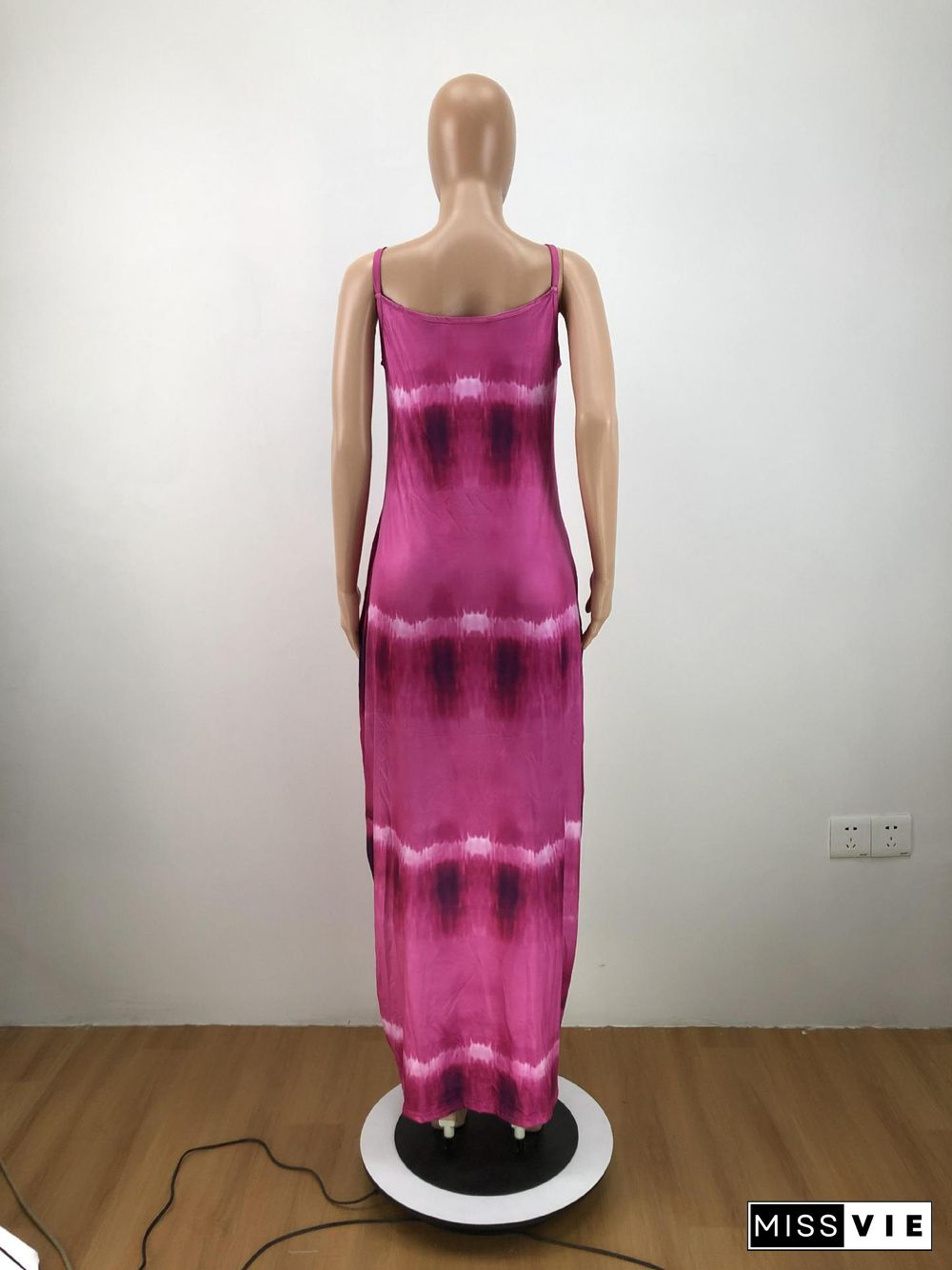 Loose Fitting Tie Dye Print Maxi Dresses