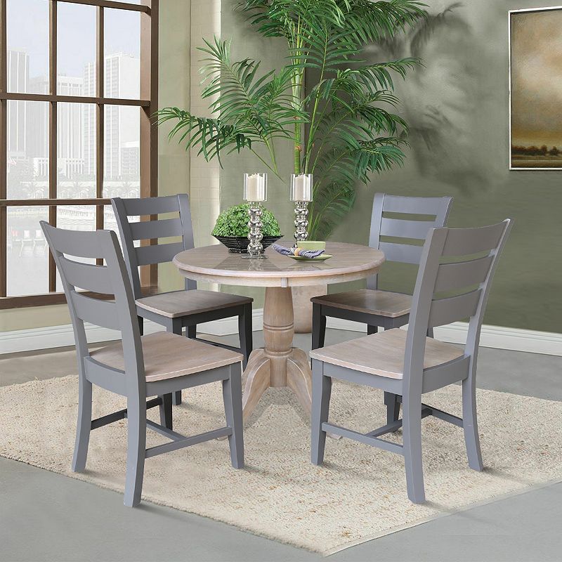 International Concepts Round Pedestal Table and Chairs 5-piece Set