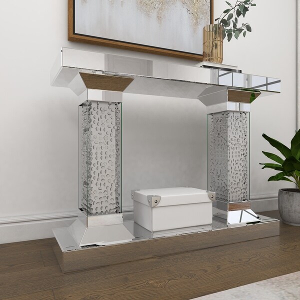 Clear MDF Glam Console Table 31 x 42 x 13 - 42 x 13 x 31