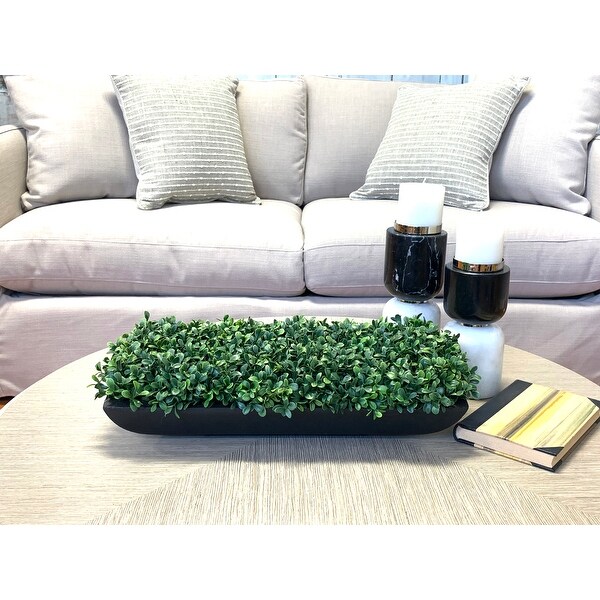 UV Rated Outdoor Boxwood Arrangement in Fiberstone Planter