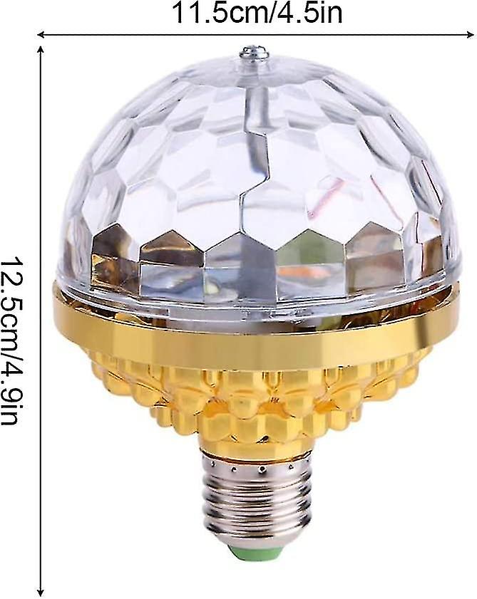 2pcs Colorful Disco Rotating Magic Ball Light Bulb， Crystal Magic Ball With Sockets For Halloween Party Stage